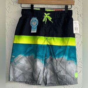 Boys ZeroXposur Navy Palm Swimming Shorts (NWT)